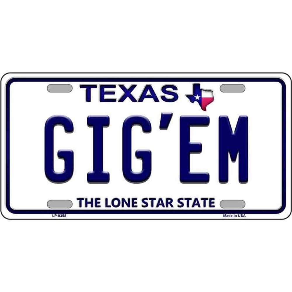 NCAA Texas A&M Gig'Em License Plate College Background Metal Texas  Aggies New